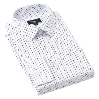  Áo Sơ Mi Nam Công Sở Trung Niên Thương Hiệu Anton Màu Trắng Dài Tay Vải Cotton Họa Tiết Chấm Bi Nhỏ  - 302 