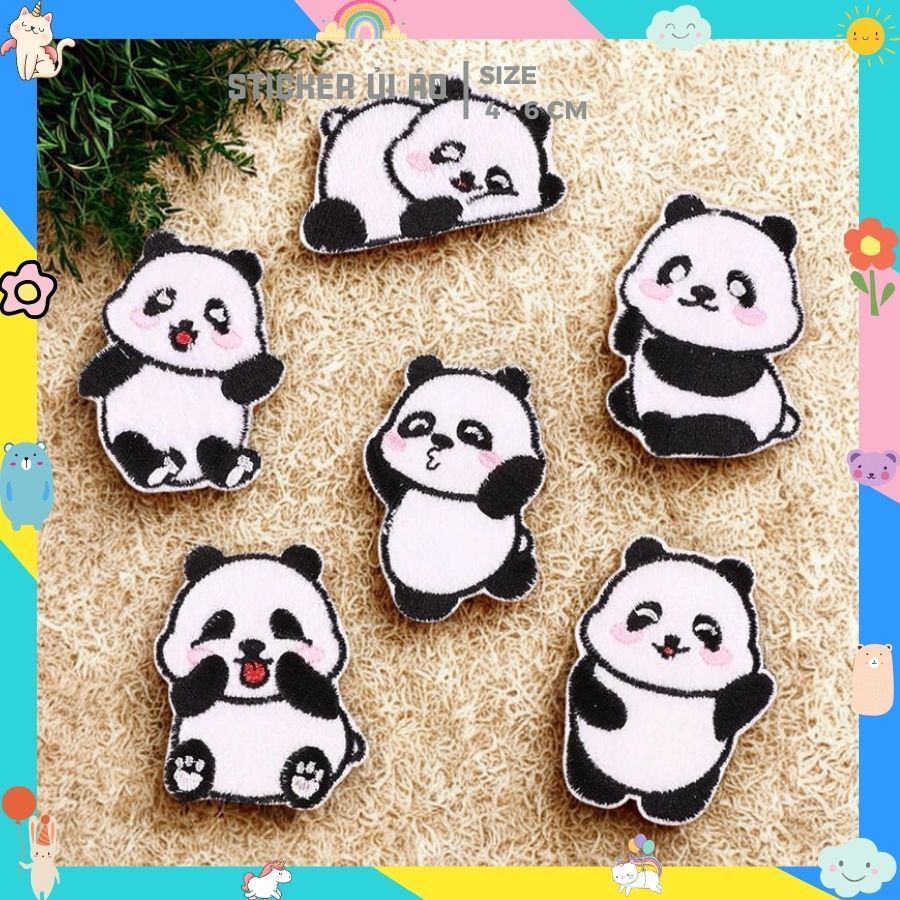 Miếng vá quần áo rách, hình thêu áo bị rách Hình Gấu Trúc Panda Fubao Panda Aibao Songbao Dễ Thương