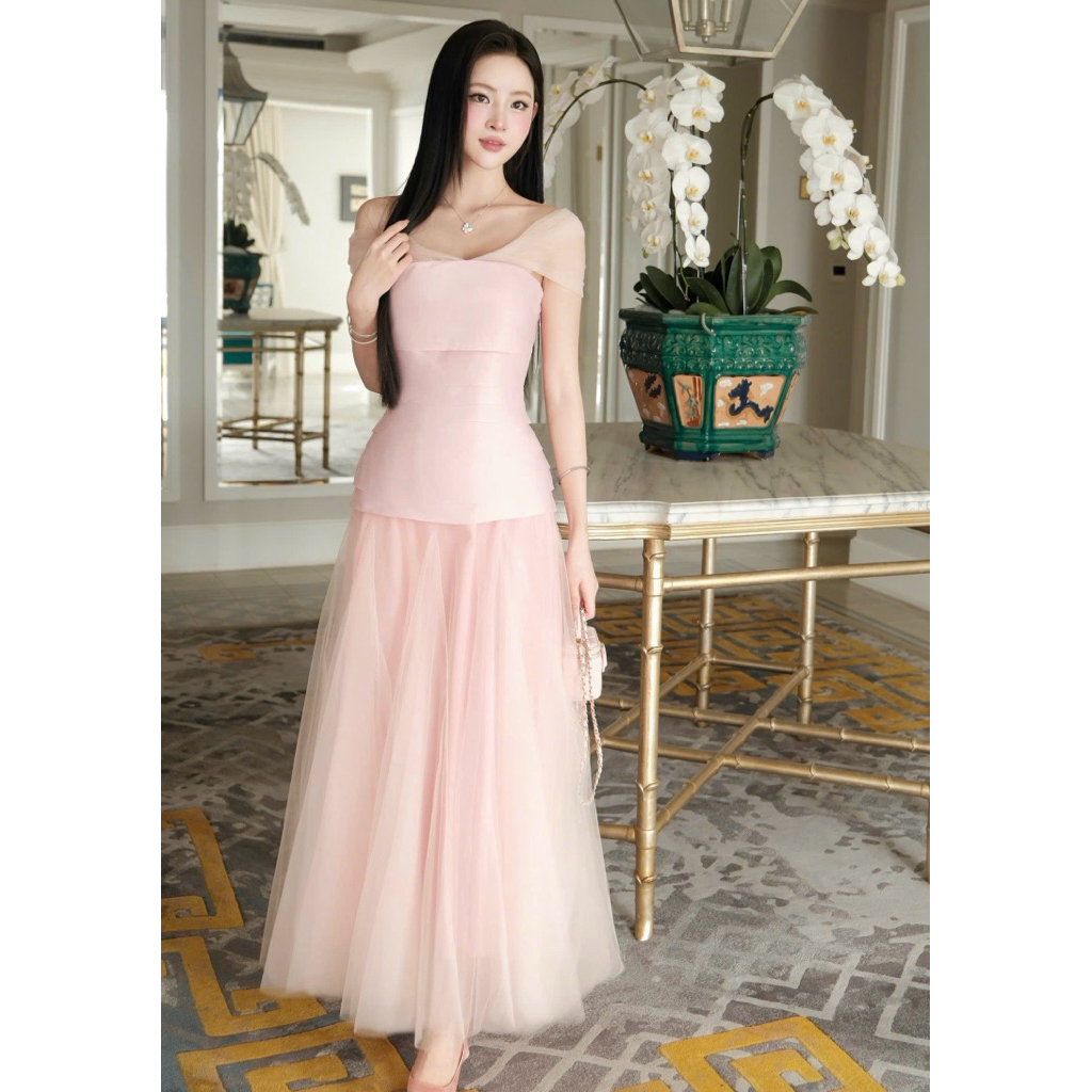 Set Đầm Tafta Laze Set Váy Maxi Mặc Đi Tiệc Sự Kiện Hẹn Hò