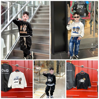  áo nỉ dài tay bé trai dolce lever thêu hình vương niệm sành điệu mix bo dệt siêu đẹp phong cách boy phố _11098 