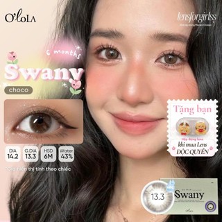  Lens Nâu | Kính áp tròng GIÃN TRÒNG ẨM CAO nâu choco SWANY PURE CHOCO chính hãng OLOLA | Lens Cận | LENSFORGIRLSS 