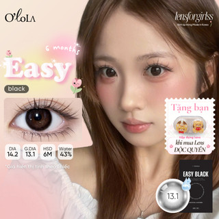  Kính áp tròng đen thuần tự nhiên EASY BLACK chính hãng OLOLA | LENSFORGIRLSS 