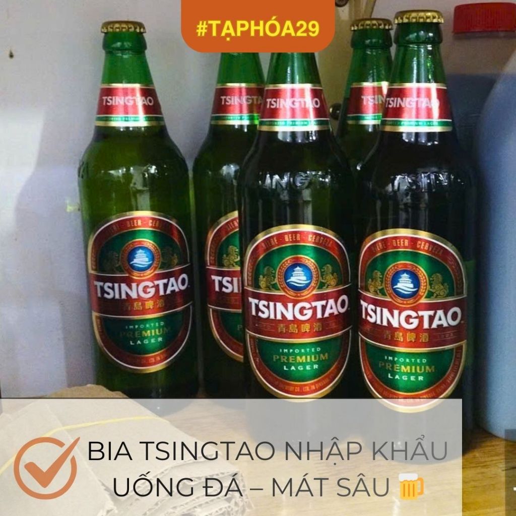 [HCM]🔥 TSINGTAO PREMIUM LAGER – CHAI 640ML NHẬP KHẨU – UỐNG ĐÃ, CHUẨN TIỆC LỚN