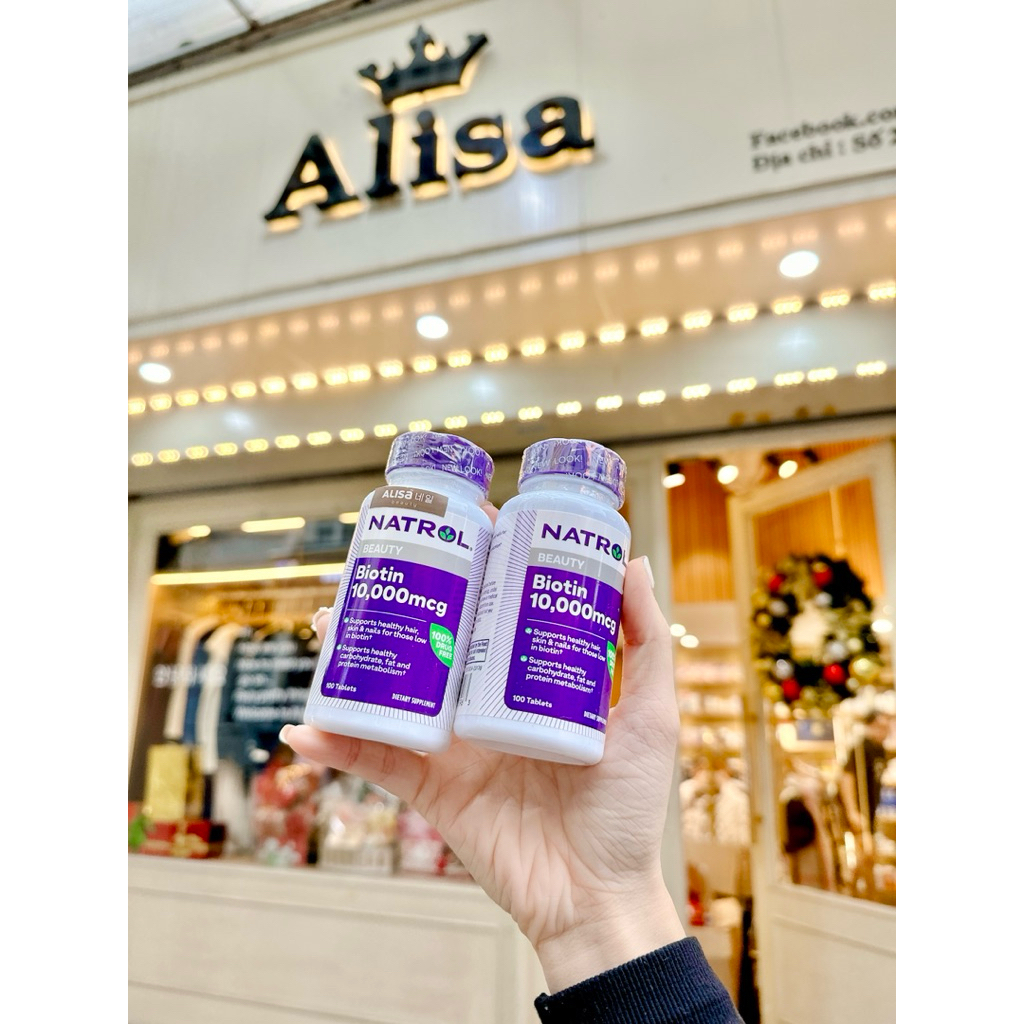 Viên Uống Mọc Tóc Biotin Natrol Mỹ 10000mcg-ALISA