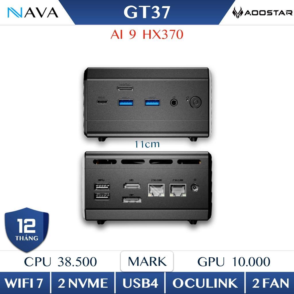 Mini PC AOOSTAR GT37 Ryzen AI 9 HX370 890M, Hỗ trợ eGPU, Mạnh mẽ, Êm ái, Thiết kế độc đáo GT 37