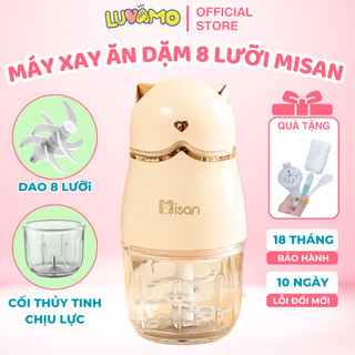  Máy xay ăn dặm Misan đa năng cầm tay 8 lưỡi 200W cho bé luvamo MX01 