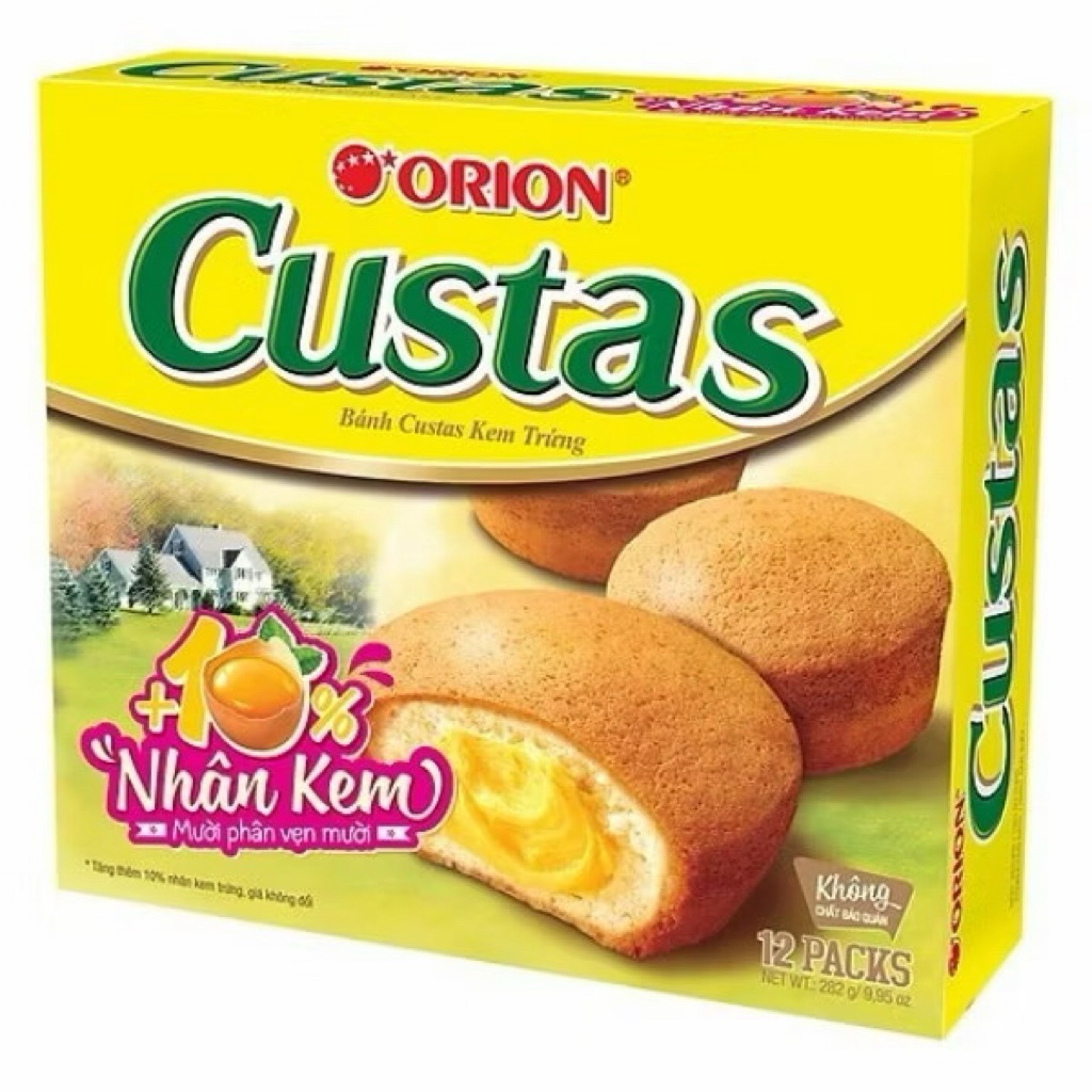 BÁNH CUSTAS ORION CHÍNH HÃNG 12 GÓI