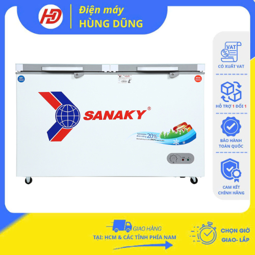 [ SHIP HOẢ TỐC HCM ]Tủ đông 2 ngăn 2 cánh Sanaky Inverter VH-5699W3 400 lít- Chính hãng BH-24 tháng