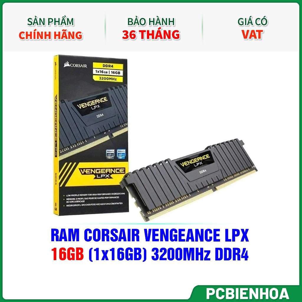 Ram Corsair Vengeance LPX 16GB 3200MHz DDR4 (CMK16GX4M1E3200C16) Xem đánh giá