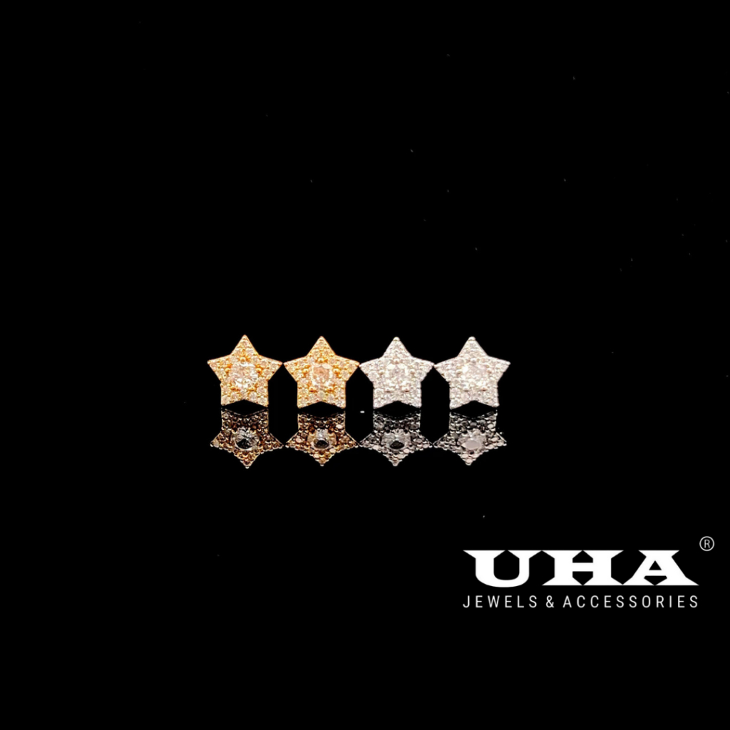 B1620 Bông tai nữ hình ngôi sao đính đá sáng lấp lánh UHA