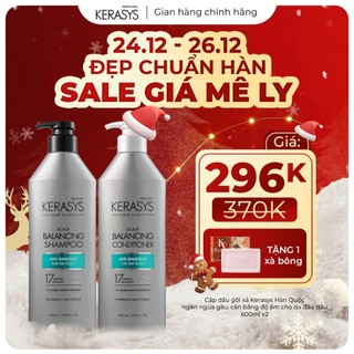  Cặp dầu gội xả Hàn Quốc ngăn ngừa gàu cân bằng độ ẩm cho da đầu dầu Kerasys Clinic Balancing 600ml 
