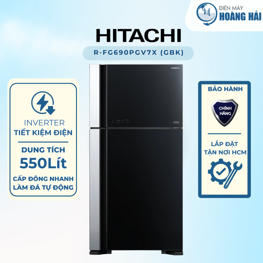 R-FG690PGV7X-GBK | Tủ lạnh Hitachi R-FG690PGV7X-GBK Inverter 550 lít - Hàng chính hãng