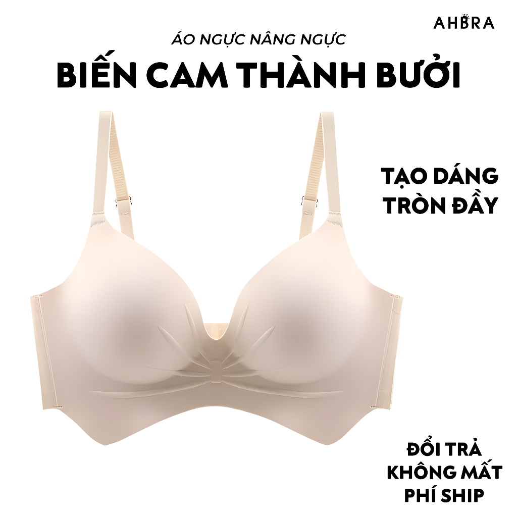  Áo Lót Nâng Ngực Không Gọng Độn Dày 8cm Bản To Che Mỡ Nách Đúc Su Mặc Áo Dài AHBRA FPU01 
