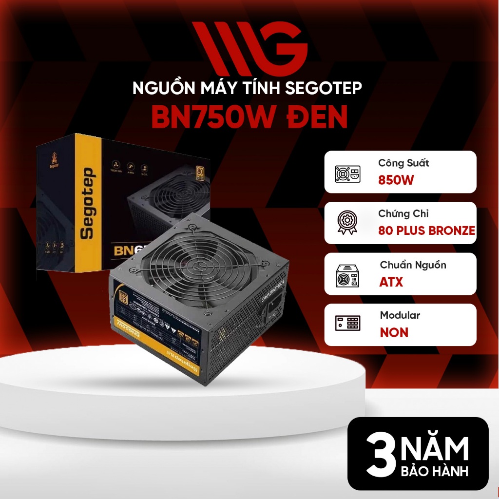 Nguồn máy tính Segotep BN750W 80 Plus Bronze ATX 3.0 PCIe 5.1 Chính Hãng