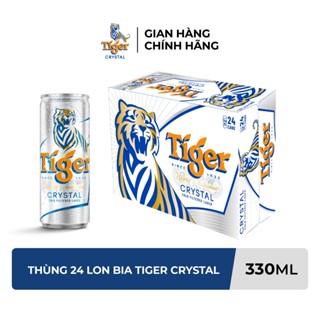  Nồng độ cồn 4.6% - Thùng 24 lon bia Tiger Crystal 330ml lon 