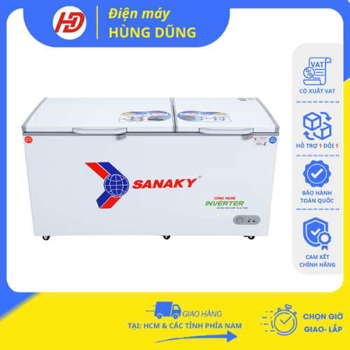 [ SHIP HOẢ TỐC HCM ]Tủ đông 2 ngăn 2 cánh Sanaky inverter VH-6699W3 (485 lít)- Chính hãng BH-24 thán