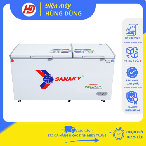 [ SHIP HOẢ TỐC ĐÀ NẴNG, HUẾ ]Tủ đông 2 ngăn 2 cánh Sanaky inverter VH-6699W3 (485 lít)- Chính hãng B