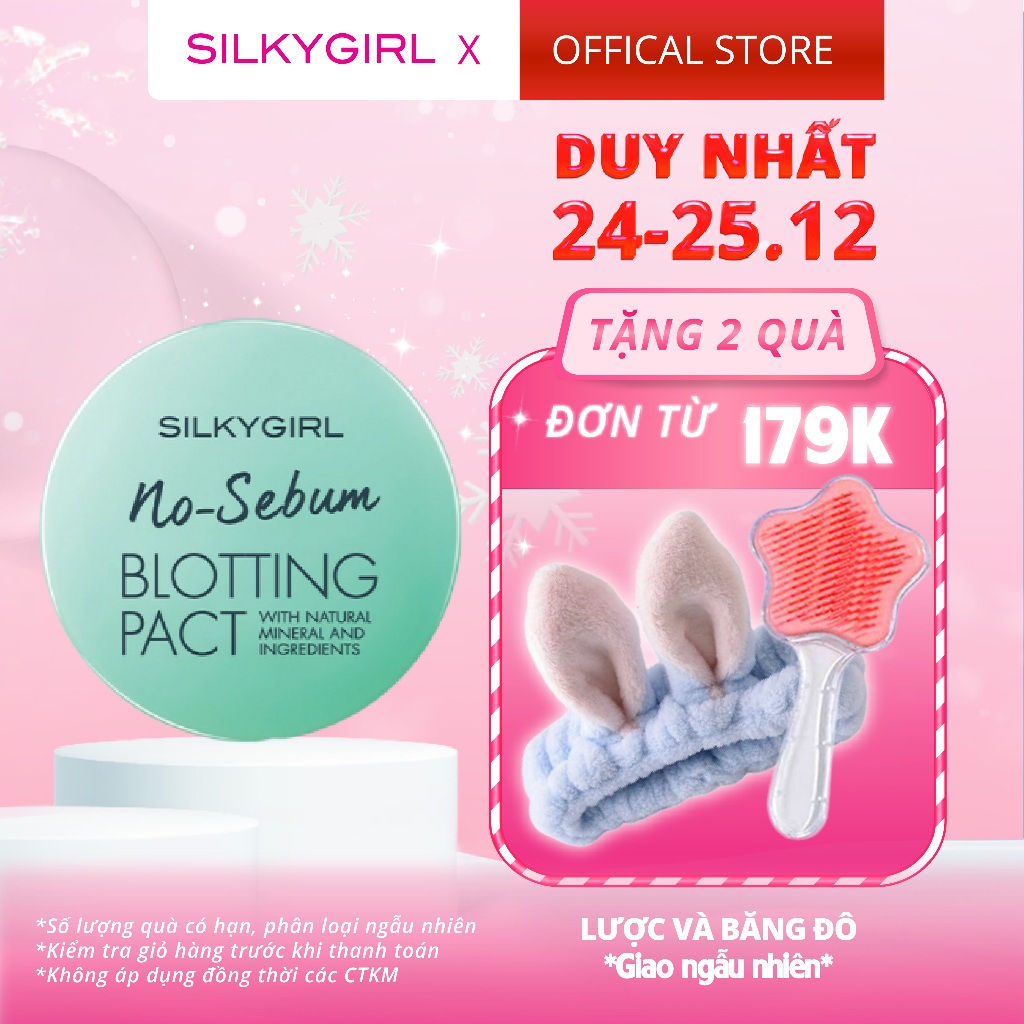 Phấn Phủ Khoáng Kiềm Dầu Dạng Nén Silkygirl No-sebum Blotting Pact 7g 