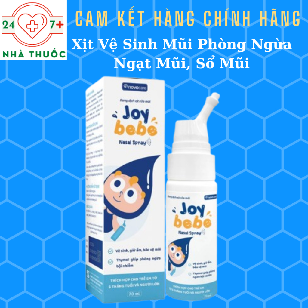 Dung Dịch Xịt Rửa Mũi Joy Bebe (HSD 2028, 70ml) – Vệ Sinh Mũi, Giữ Ẩm, Hỗ Trợ Ngừa Ngạt Mũi, Sổ Mũi