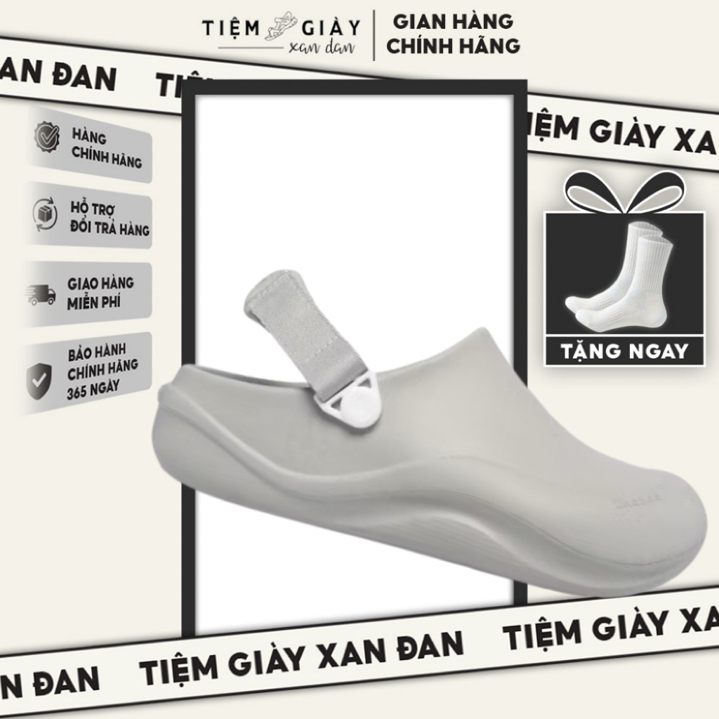 [FULL BOX] Giày Clog Nhựa Đúc Shondo Chính Hãng- Sục Suke Màu Xám- Đi Mưa, Nhẹ Êm, Chống Trơn- SUK22