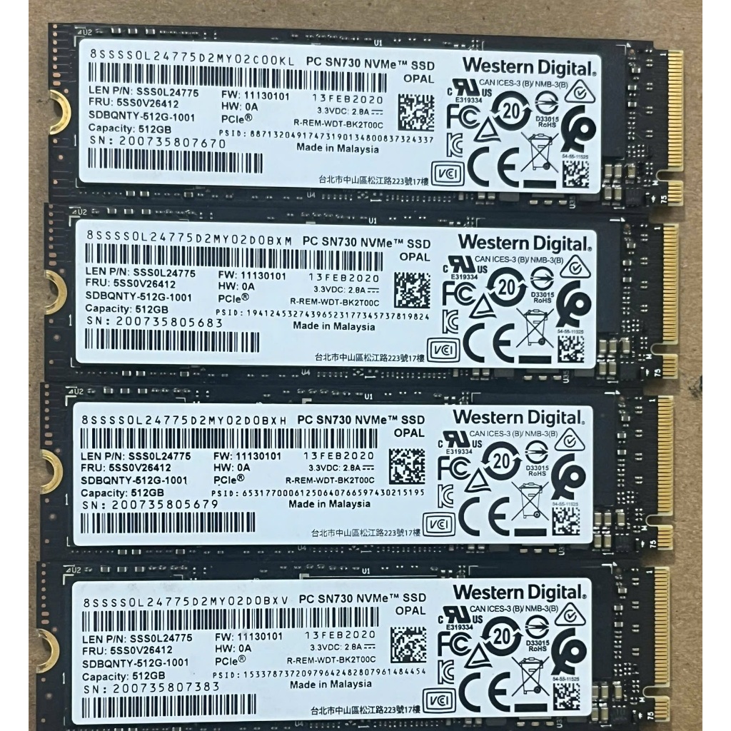 SSD NVMe Western Digital PC SN730 512GB M2 2280 hàng cũ zin theo máy
