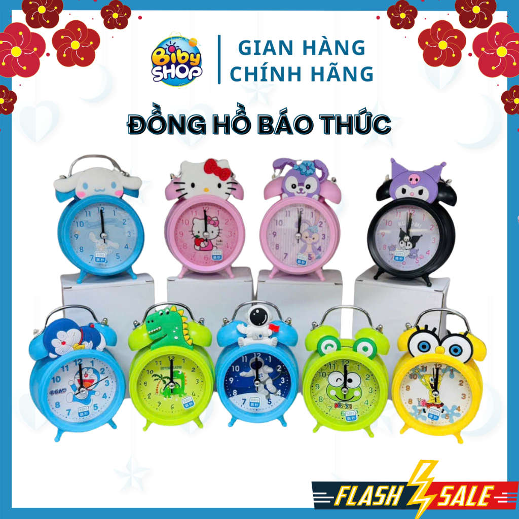 Đồng Hồ Báo Thức Cute BIBY Nhiều Mẫu Hoạt Hình Ngộ Nghĩnh Cho Bé