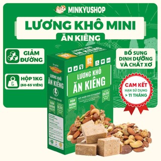   ĂN KIÊNG  Hộp 1kg Lương Khô Mini Ăn Kiêng Cao Cấp Viên Bỏ Túi Tiện Lợi Chống Đói,Ít Đường Ít Calo 