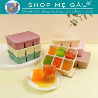Khay Trữ Đông Silicone Cube Cao Cấp 6 Ngăn và 12 Ngăn Cho Bé Ăn Dặm Dùng Được Trong Tủ Lạnh Lò Vi Sóng