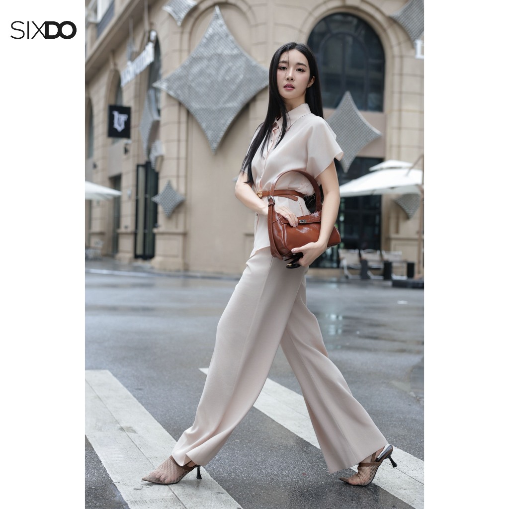 Quần công sở ống đứng màu be SIXDO (Beige Woven Straight Pants)