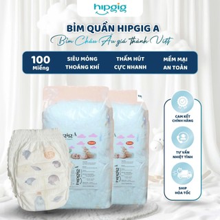 Combo 100 miếng bỉm quần/ tã dán Hipgig A size S,M,L,XL,XXL,XXXL,4XL,5XL
