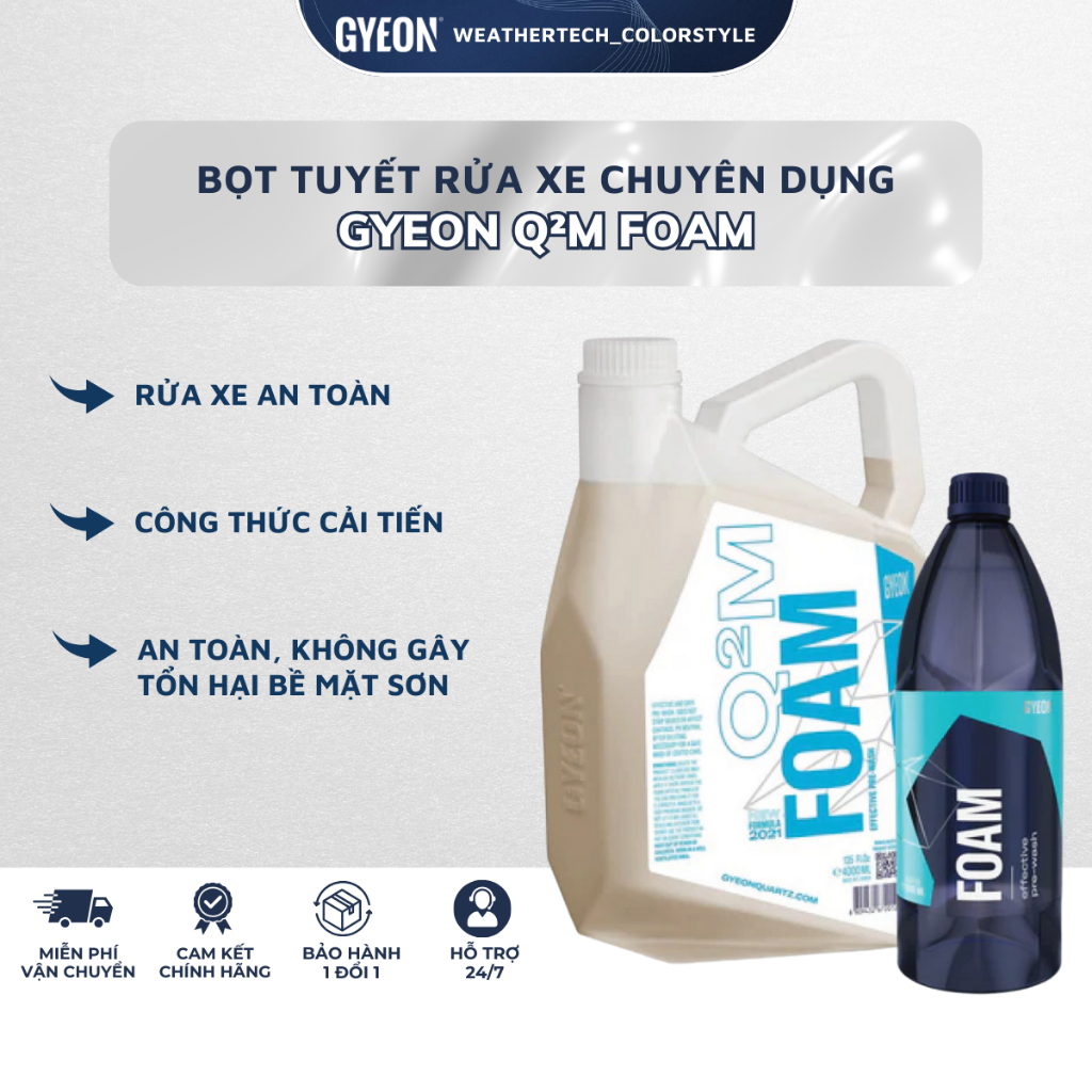 Bọt Tuyết Rửa Xe Chuyên Dụng Siêu Bọt Gyeon Q2M Foam 1000 ml, 4000 ml