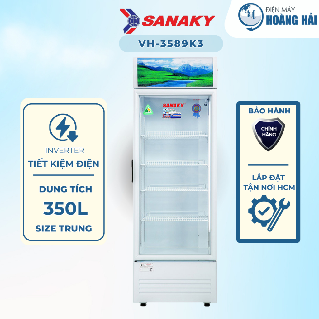 VH-3589K3 | Tủ mát Sanaky 350 lít Inverter VH3589K3 - Hàng chính hãng 100%