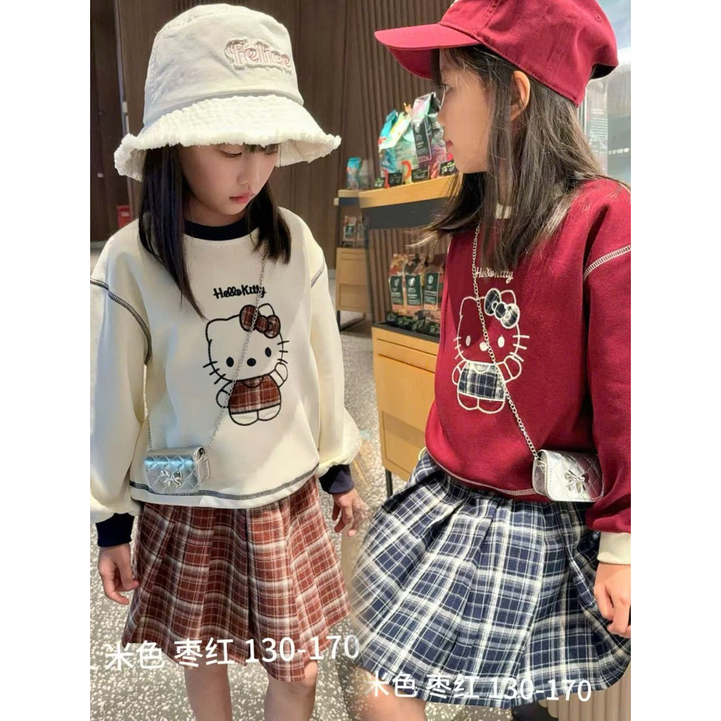 [DoKid]VA01-sét váy nỉ theu meo,áo nỉ 2 da,cv kẻ thô có lót quần,hàng QC