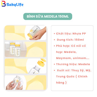 Bình Trữ Sữa Medela 150ml / 250ml, Bình Đựng Sữa Medela Chính Hãng – Nhựa PP An Toàn Không BPA