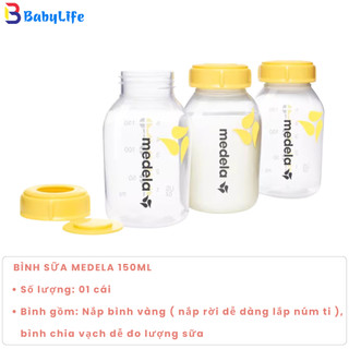 Bình Trữ Sữa Medela 150ml / 250ml, Bình Đựng Sữa Medela Chính Hãng – Nhựa PP An Toàn Không BPA