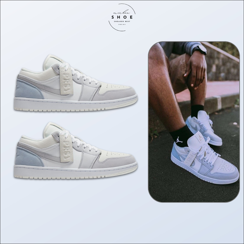 Giày Thể Thao JD1 Low Paris – Sneaker Nam Nữ JD Trắng Xám Thấp Cổ [Tặng Box Bảo Vệ + Dây Phụ]