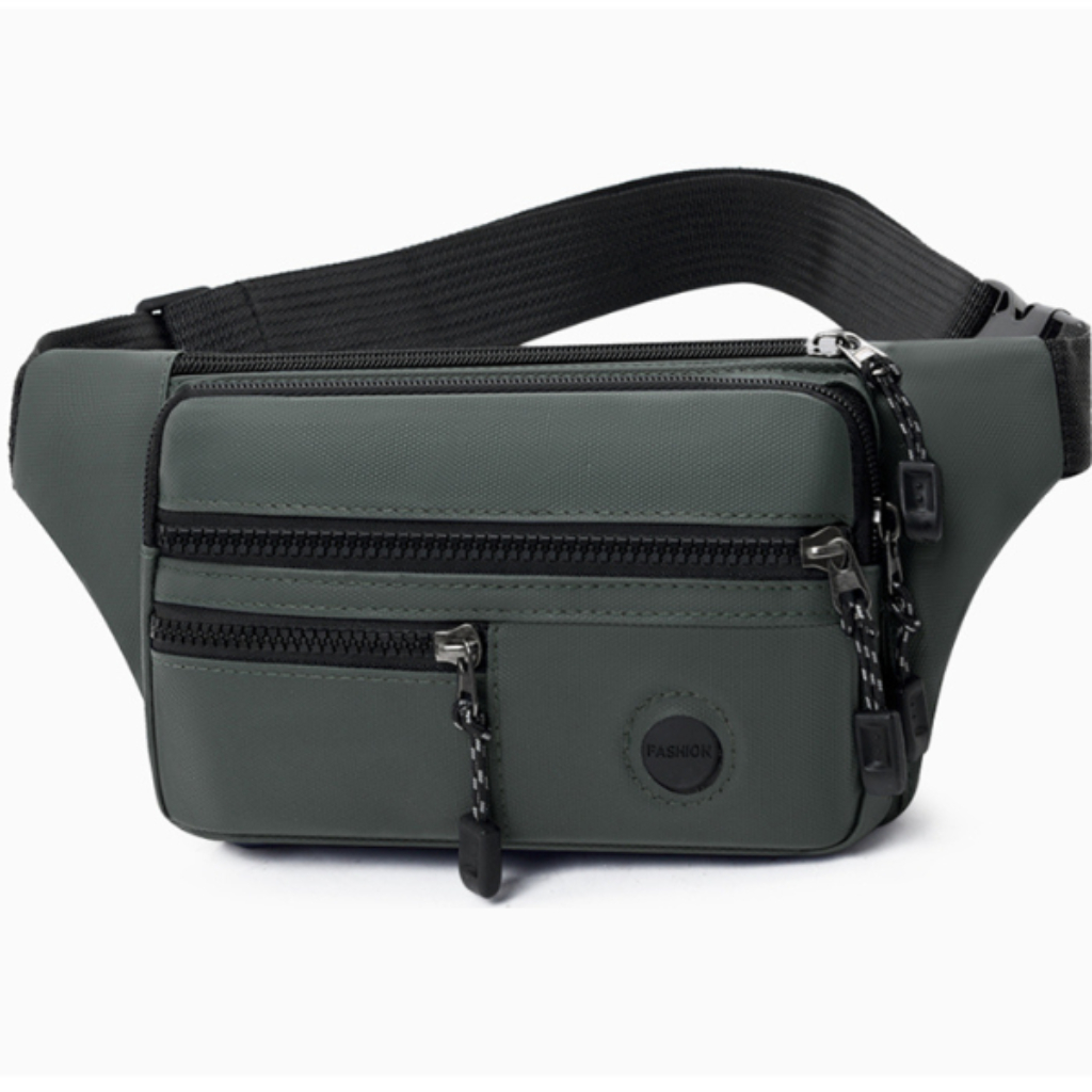 Túi bao tử đeo bụng đeo chéo đeo hông thời trang nam nữ 5 ngăn chất liệu PU chống nước chống xước không bong tróc DB020