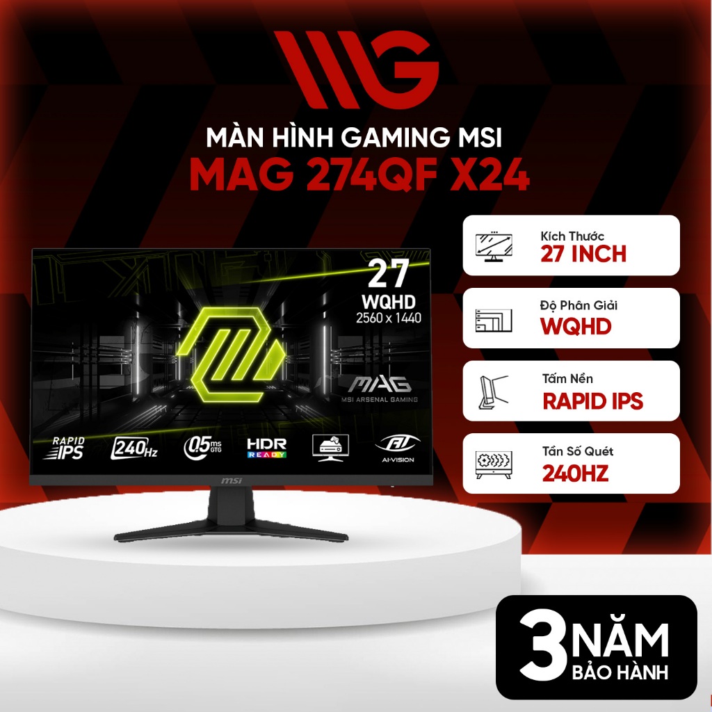 Màn hình Gaming MSI MAG 275QF 274QF X24 27 Inch WQHD IPS 180-240hz - Chính Hãng