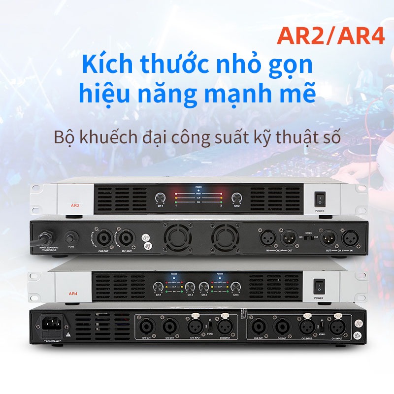 cục đẩy công suất chính hãng (Chip CUP kỹ thuật số năng lượng cao:AR2 8Ohm 1500W x2 kênh,AR4 8Ohm 15