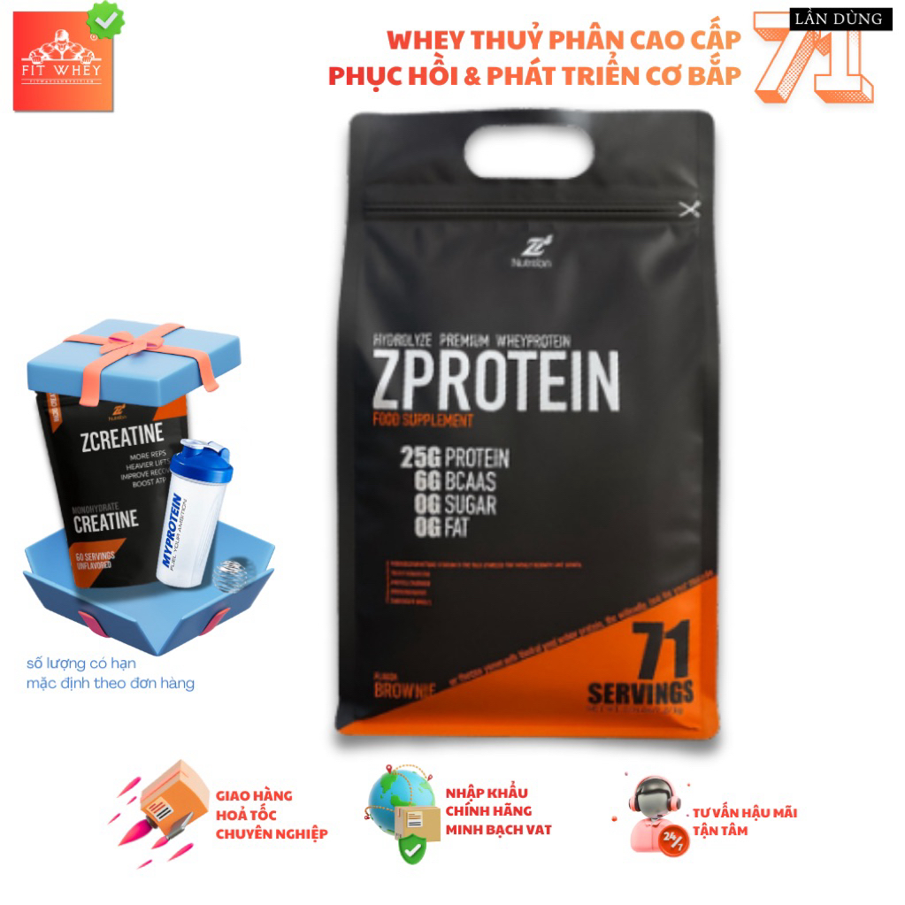Z Nutrition Hydrolysed Whey Isolate bột whey thuỷ phân 5lbs - 71 lần dùng - cung cấp đạm tinh khiết
