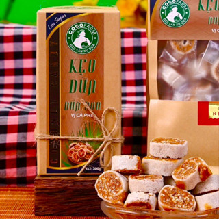  Kẹo Dừa Dứa Non vị Cà phê Cocofarm ít đường hộp 300g 