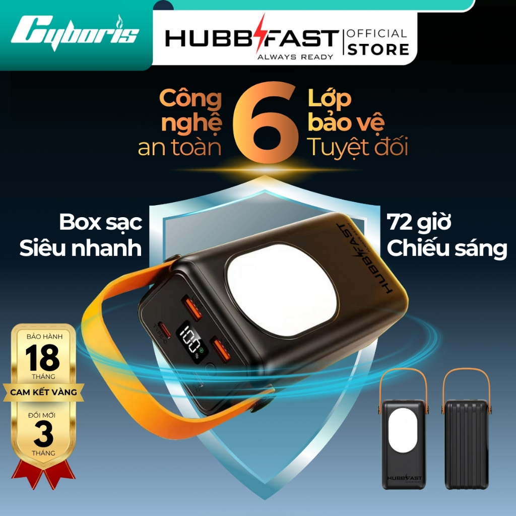 BOX Sạc PD35, DUNG LƯỢNG 30000, Sạc Nhanh 22.5W, màn hình LED, Kèm dây sạc tiện lợi, BH 18 Tháng