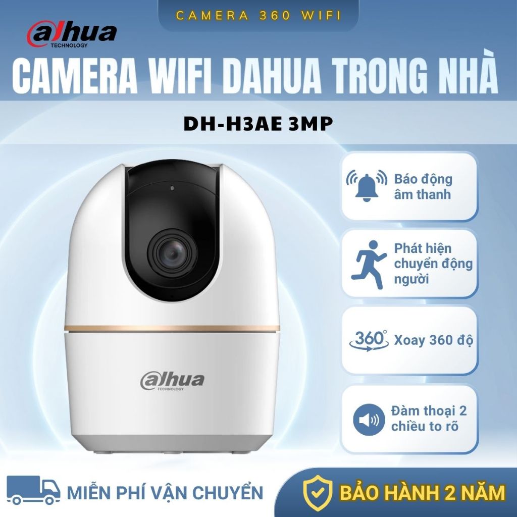 Camera Wifi Dahua Trong Nhà Hero A1 H3AE, Xoay 360 Độ, Đàm Thoại 2 Chiều, Đầy Đủ Tính Năng, Bảo Hành 2 Năm