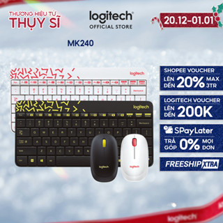  Combo chuột phím không dây Logitech MK240 - nhỏ gọn 1 đầu thu USB pin lâu 