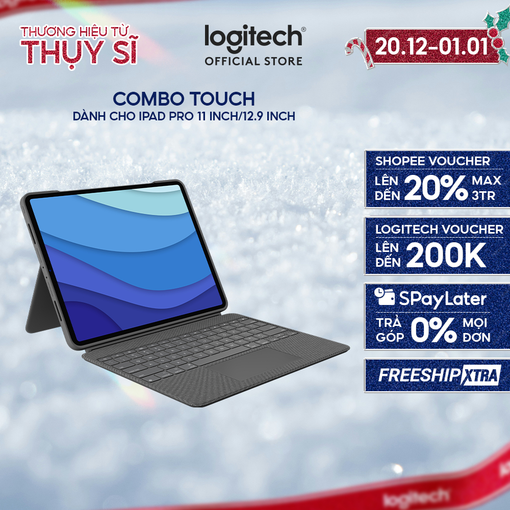  Bao da case iPad kèm bàn phím Logitech Combo Touch dành cho iPad Pro 11 và 12.9 inch - Có trackpad 