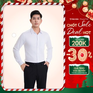  Áo sơ mi nam 23ASM-995 dài tay sợi cotton trơn công sở form đẹp Thái Hoà 