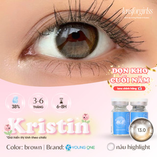  Lens Nâu | Kính áp tròng nâu highlight KRISTIN BROWN chính hãng KOREA | Lens Cận | LENSFORGIRLSS 