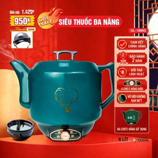  【 HOT SALE  Ấm Nấu Thuốc Tự Ngắt Gali GL-1860G – Siêu Nấu Thuốc Đa Năng 6 Lít. Bảo Hành 2 Năm 
