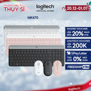  Combo chuột phím không dây Logitech MK470 - Giảm ồn USB pin lâu thiết kế mảnh gọn 