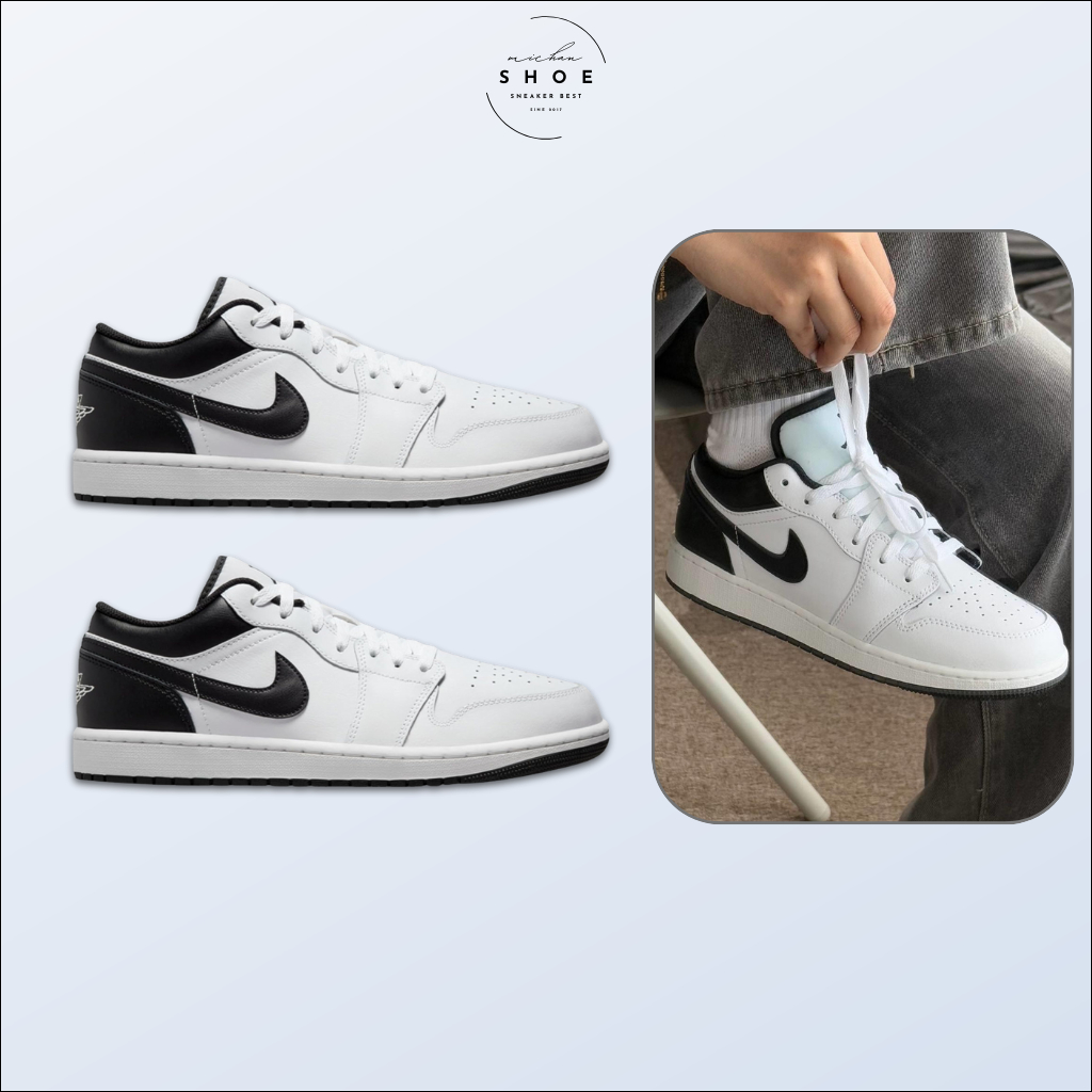 Giày Thể Thao JD1 Low Reverse Panda – Sneaker Nam Nữ JD Thấp Cổ Đen Trắng